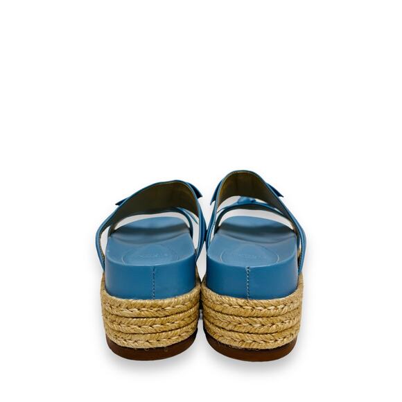 ALEXANDRE BIRMAN Blue Leather Knotted Clarita Platform Espadrille Slide EU 36.5 - Picture 6 of 9